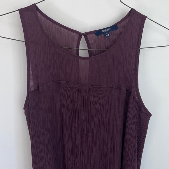 🪅Madewell plum crinkle pleat maxi dress sz L 12/14 - Picture 6 of 9